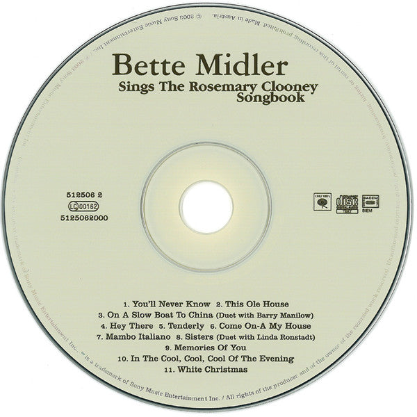 Bette Midler : Sings The Rosemary Clooney Songbook (CD, Album)