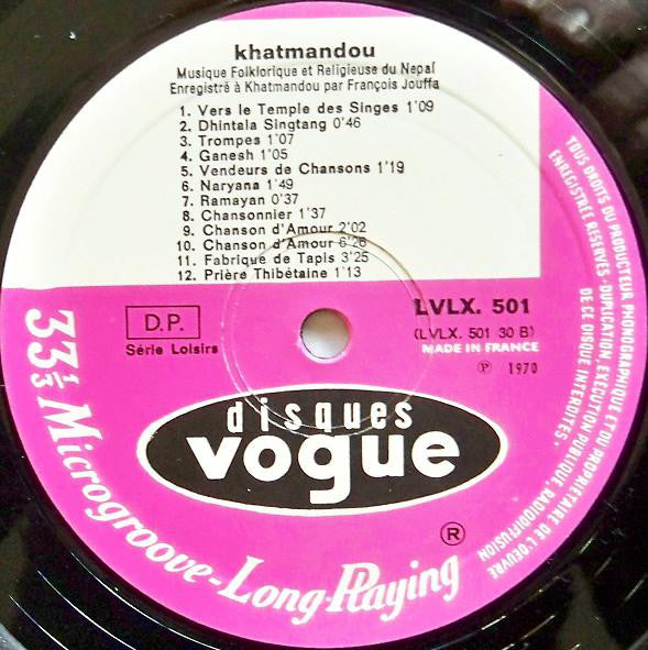 François Jouffa : Katmandou Musique Folklorique Et Religieuse Du Népal (LP, Album)