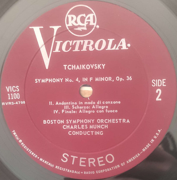 Pyotr Ilyich Tchaikovsky, Boston Symphony Orchestra / Charles Munch : Symphony No. 4 (LP)