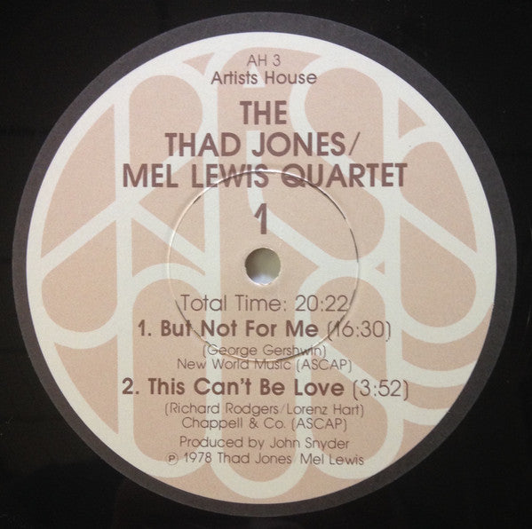 The Thad Jones Mel Lewis Quartet : The Thad Jones / Mel Lewis Quartet (LP, Album, Gat)
