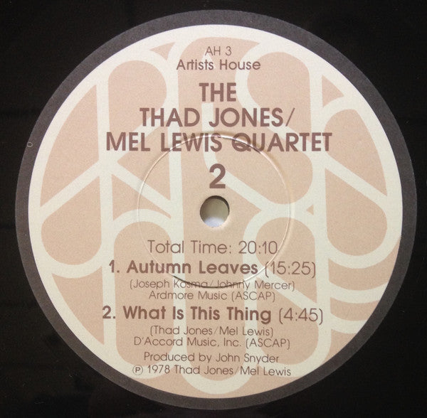 The Thad Jones Mel Lewis Quartet : The Thad Jones / Mel Lewis Quartet (LP, Album, Gat)