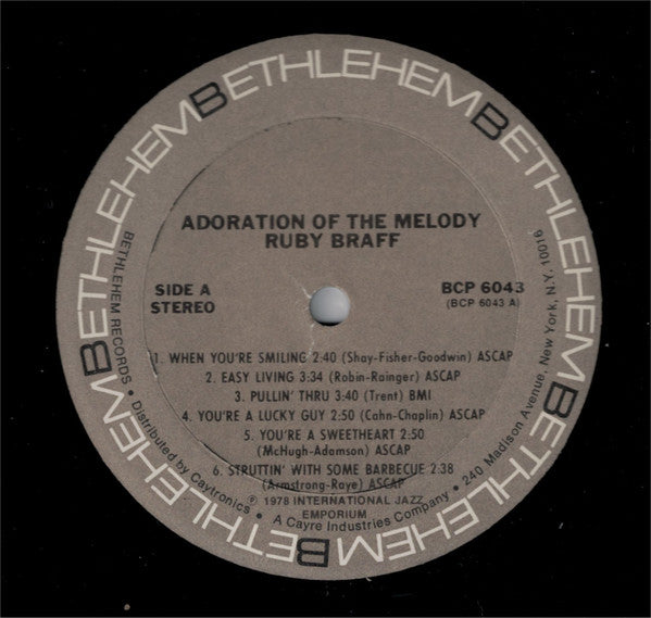 Ruby Braff : Adoration Of The Melody (LP, Comp)