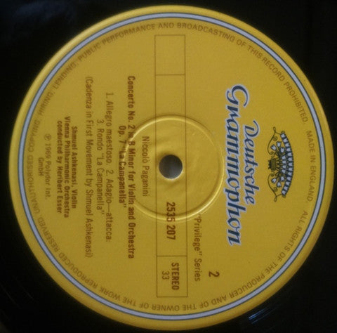 Niccolò Paganini / Shmuel Ashkenasi : Violin Concertos No.1  & No.2 "La Campanella" (LP, RE)