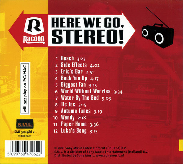 Racoon (4) : Here We Go, Stereo! (CD, Album, Copy Prot.)
