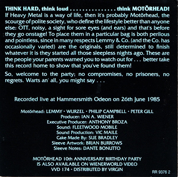 Motörhead : The Birthday Party (CD, Album)