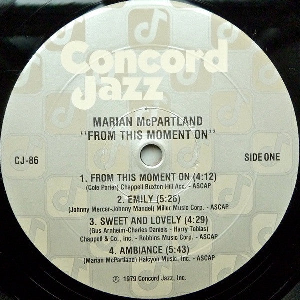 Marian McPartland : From This Moment On (LP, Album)