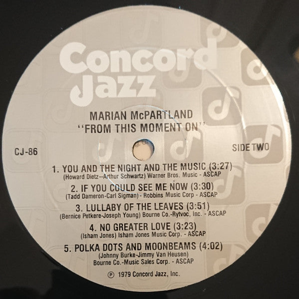 Marian McPartland : From This Moment On (LP, Album)
