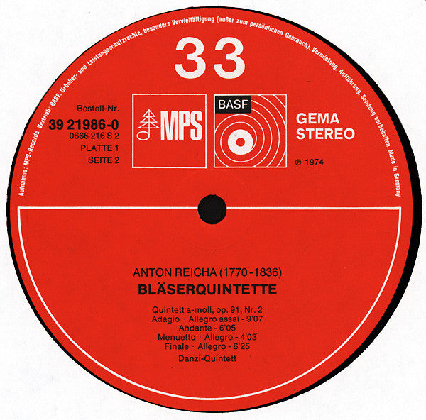 Anton Reicha : Kammermusik Für Bläser (2xLP, Album)