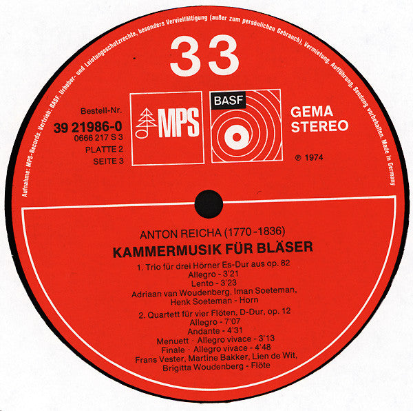 Anton Reicha : Kammermusik Für Bläser (2xLP, Album)