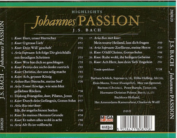 Johann Sebastian Bach / Various : Highlights Johannes Passion (CD, Album)