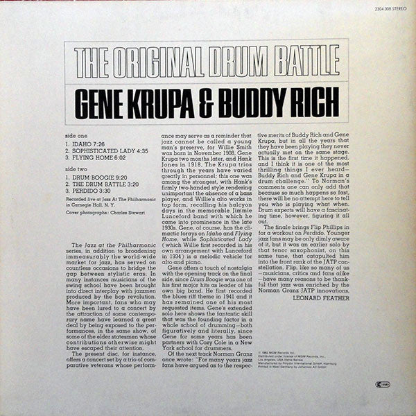 Gene Krupa & Buddy Rich : The Original Drum Battle! (LP, Album, RE)
