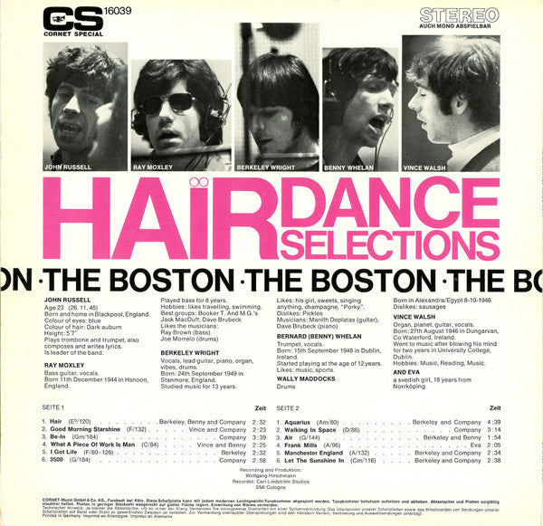 The Boston : Hair Dance Selections (LP, Album)
