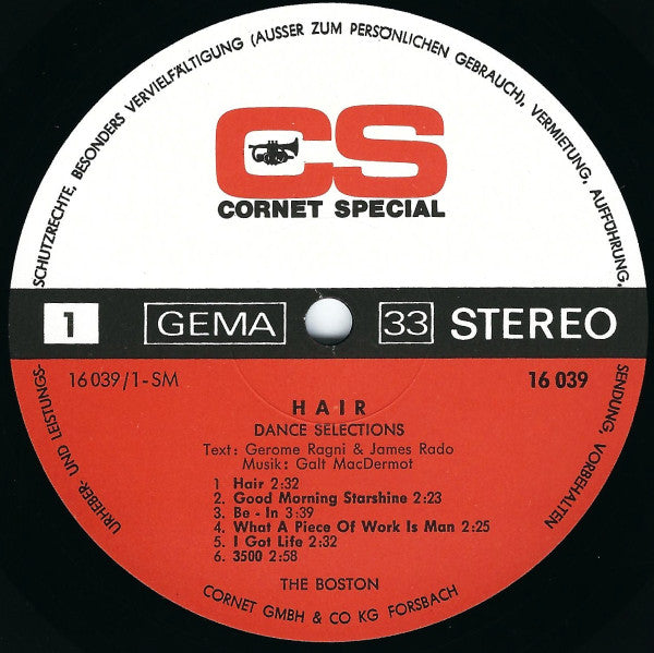 The Boston : Hair Dance Selections (LP, Album)