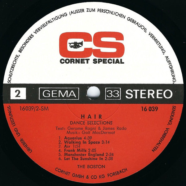 The Boston : Hair Dance Selections (LP, Album)