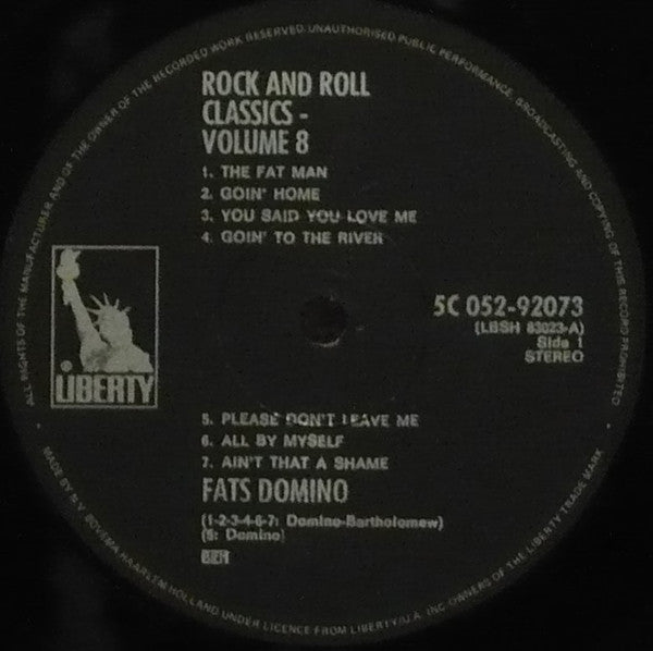 Fats Domino : Rock And Roll Classics Vol. 8 (LP, Comp, RE, RP)