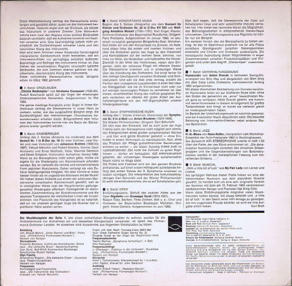 Various : Die dhfi Schallplatte Eine Einführung In Die HiFi-Stereophonie (LP, Comp, Gat)