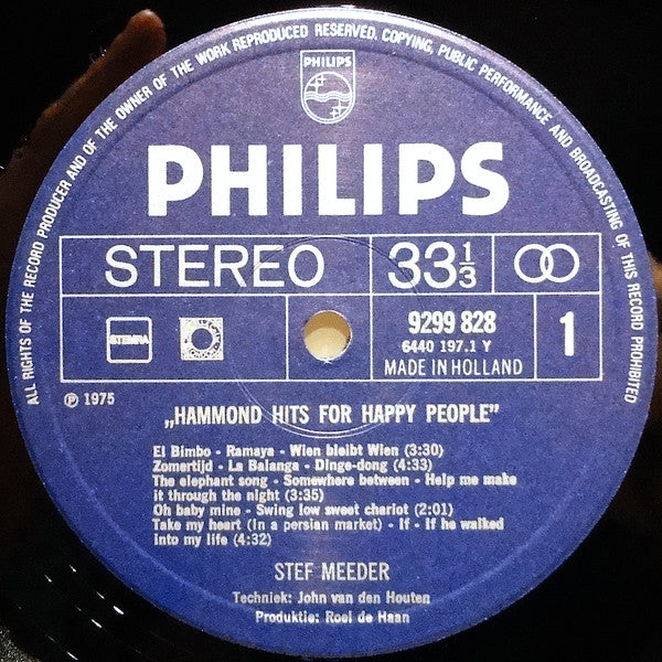 Stef Meeder : Hammond Hits For Happy People (LP, Album)