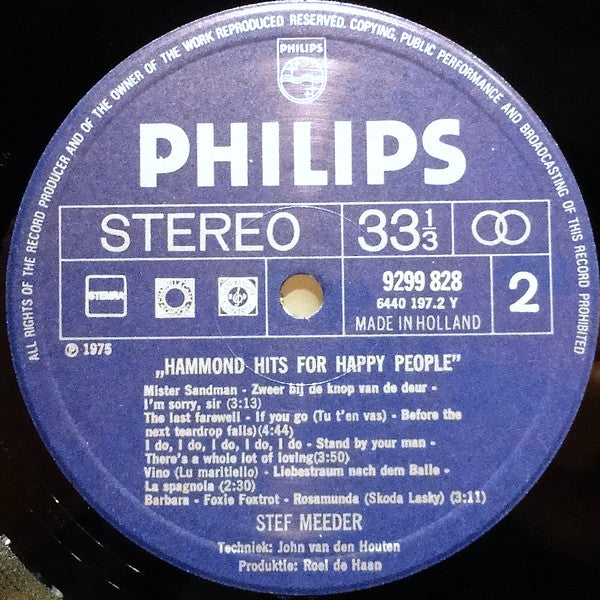 Stef Meeder : Hammond Hits For Happy People (LP, Album)