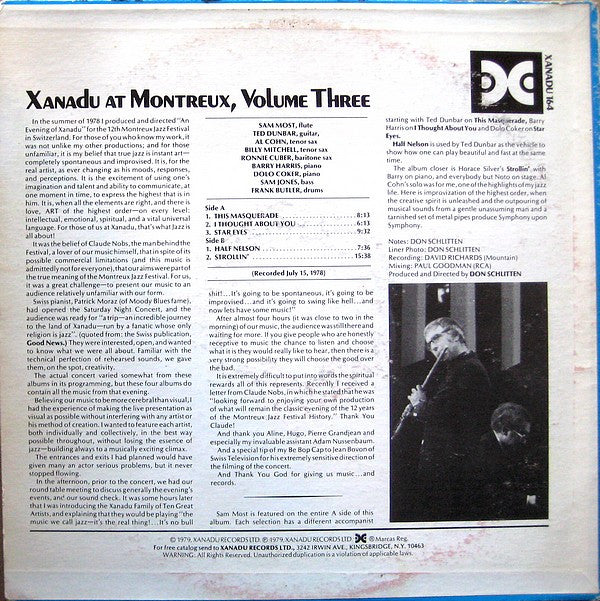 Various : Xanadu At Montreux Volume Three (LP, Album)