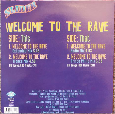Slider : Welcome To The Rave (12")