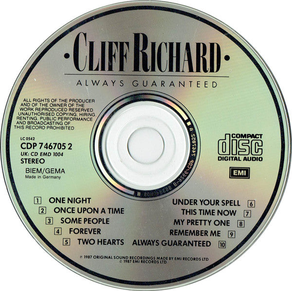 Cliff Richard : Always Guaranteed (CD, Album)