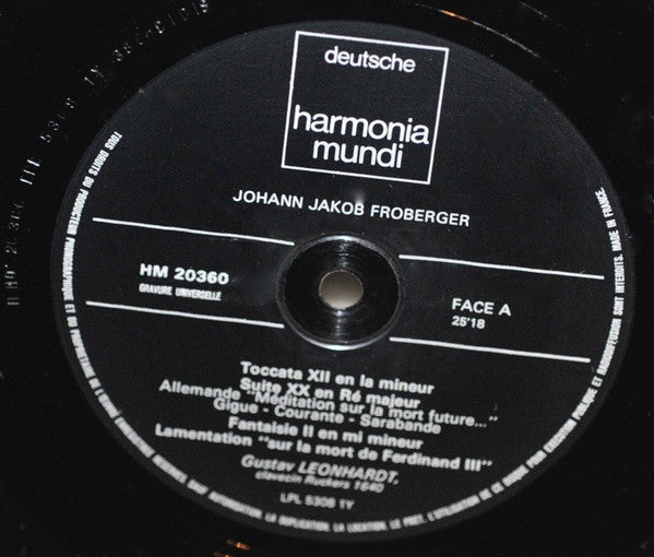 Froberger* - Gustav Leonhardt : Suite & Toccatas (LP, Album)