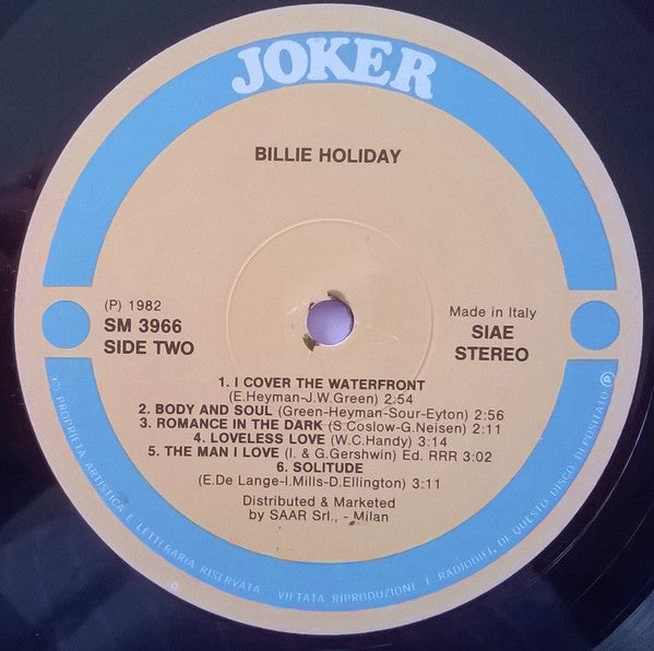 Billie Holiday : Billie Holiday (LP, Comp, RP)