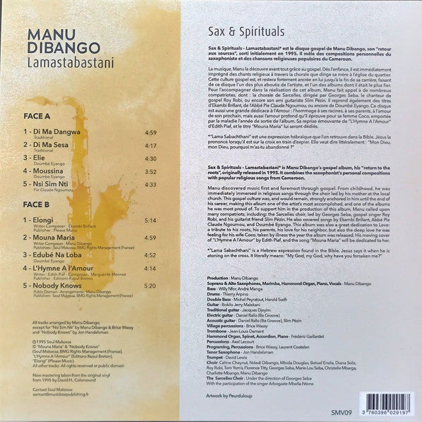 Manu Dibango : Sax & Spirituals - Lamastabastani (LP, Album, RE)