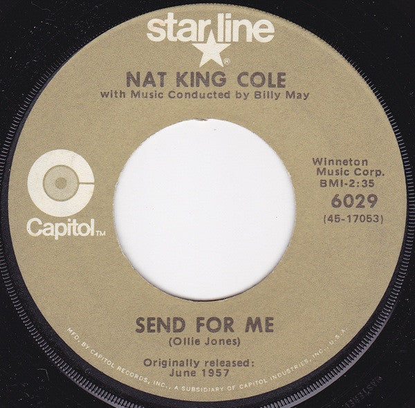 Nat King Cole : Send For Me (7", RE)