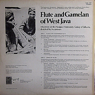 Sulaeman, Members Of The National University Group Of Jakarta : Flute And Gamelan Of West Java (LP, Album, Gat)