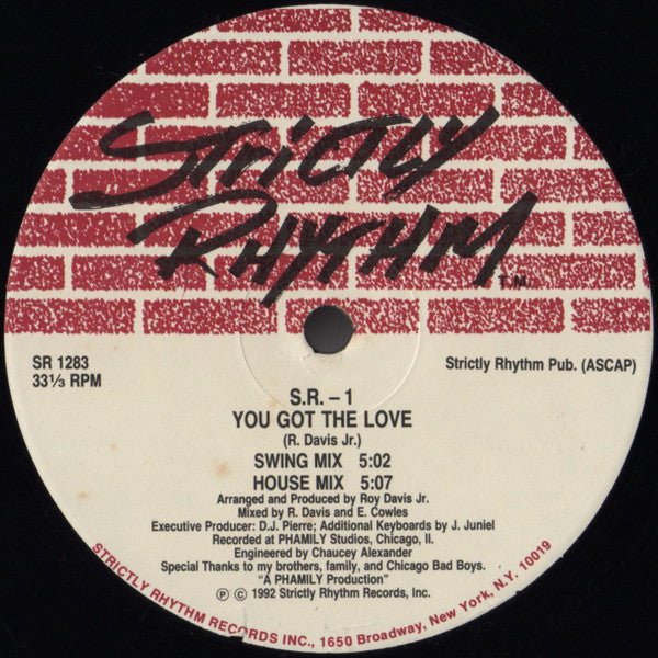S.R.-1 : You Got The Love / Da Rhythm (12")
