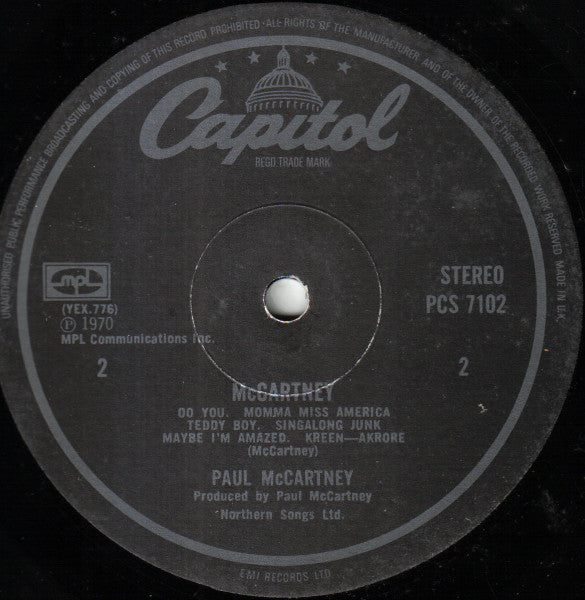 McCartney* : McCartney (LP, Album, RE)