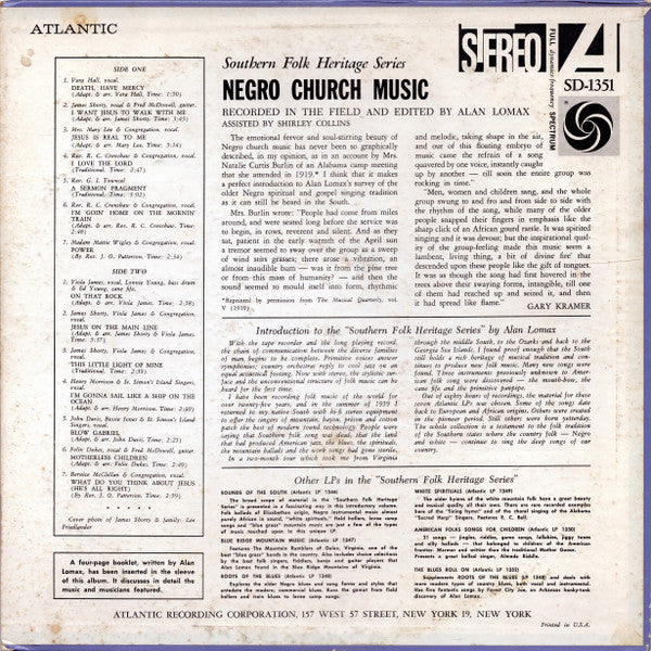 Various : Negro Church Music (LP)