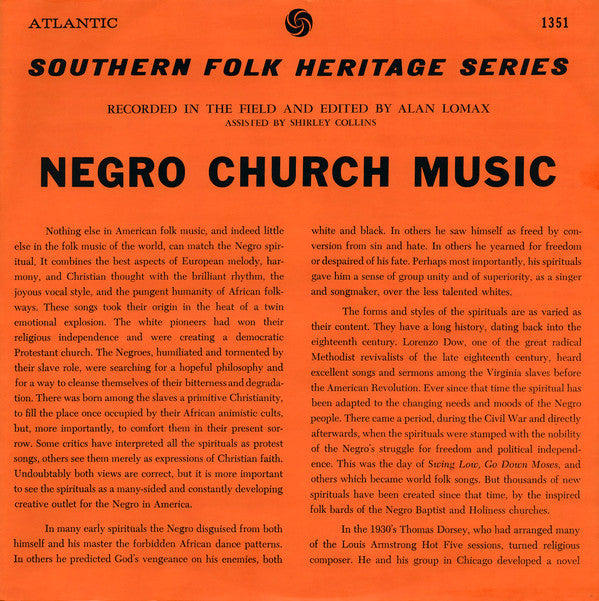 Various : Negro Church Music (LP)