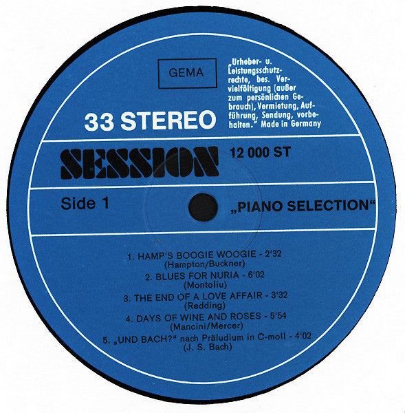 Various : Piano Selection (LP, Comp)