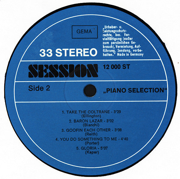 Various : Piano Selection (LP, Comp)