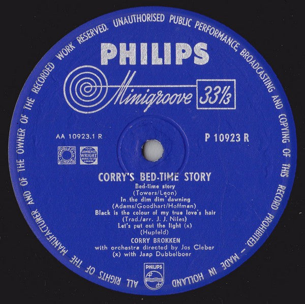 Corry Brokken : Corry's Bed-Time Story (10", Album, Mono)