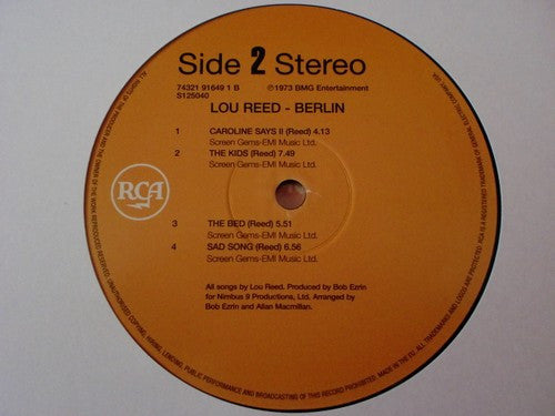Lou Reed : Berlin (LP, Album, RE, 160)