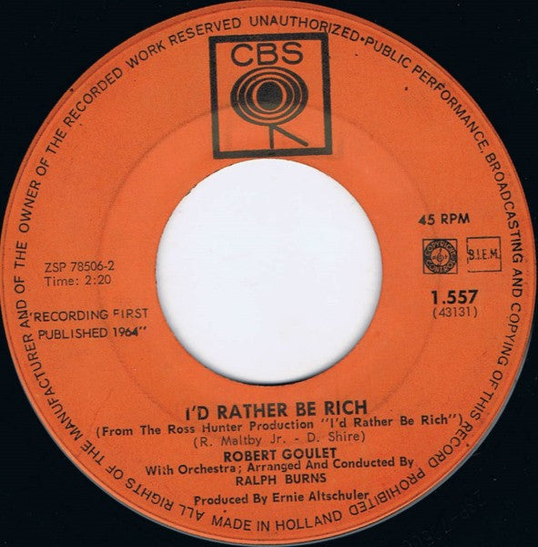 Robert Goulet : My Love Forgive Me  (7", Single)