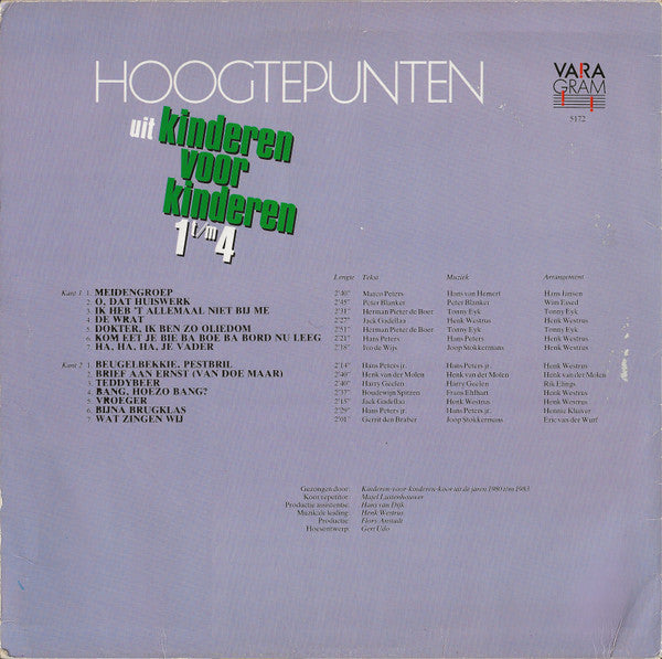 Kinderen voor Kinderen : Hoogtepunten Uit Kinderen Voor Kinderen 1 T/m 4 (LP, Comp)