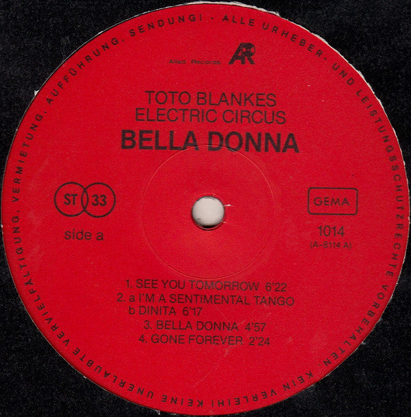 Toto Blanke's Electric Circus : Bella Donna (LP, Album)