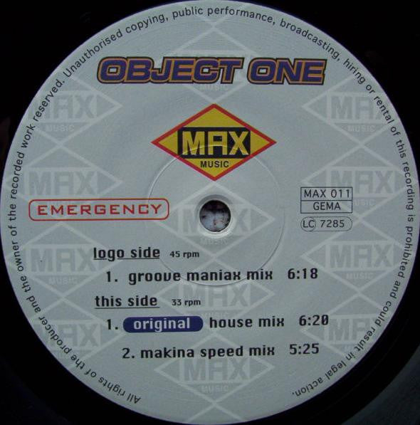 Object One : Emergency (12")