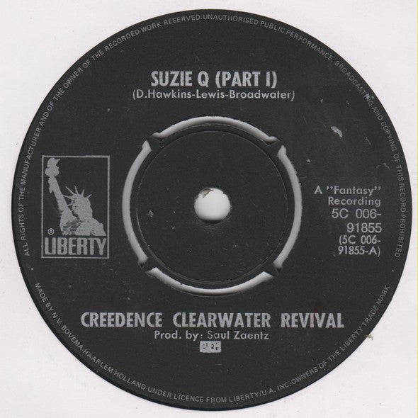 Creedence Clearwater Revival : Suzie Q   Part 1 And 2 (7", Single)
