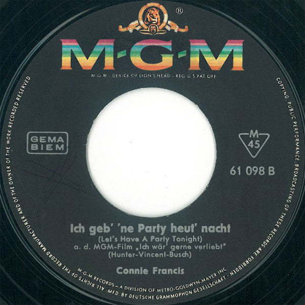 Connie Francis : Ich Wär' Gerne Verliebt (7", Single, Mono)