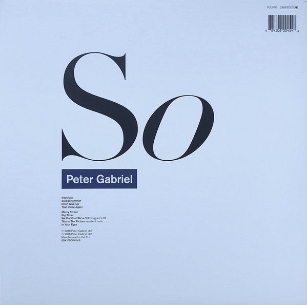 Peter Gabriel : So (LP, Album, RE, RM, 180)