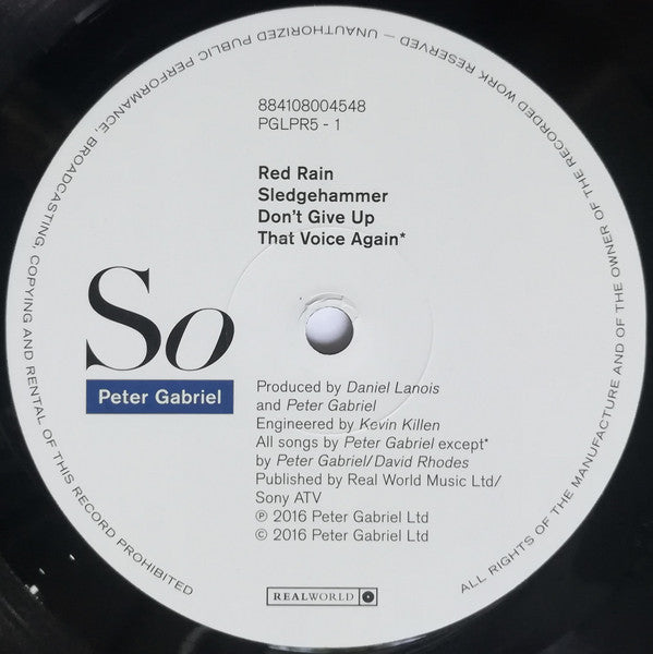 Peter Gabriel : So (LP, Album, RE, RM, 180)