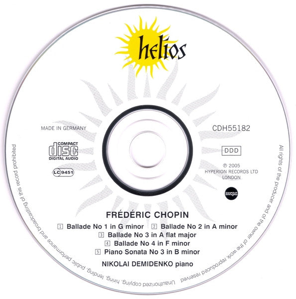 Frédéric Chopin, Nikolai Demidenko : The Four Ballades • Piano Sonata No 3 (CD, Album, RE)