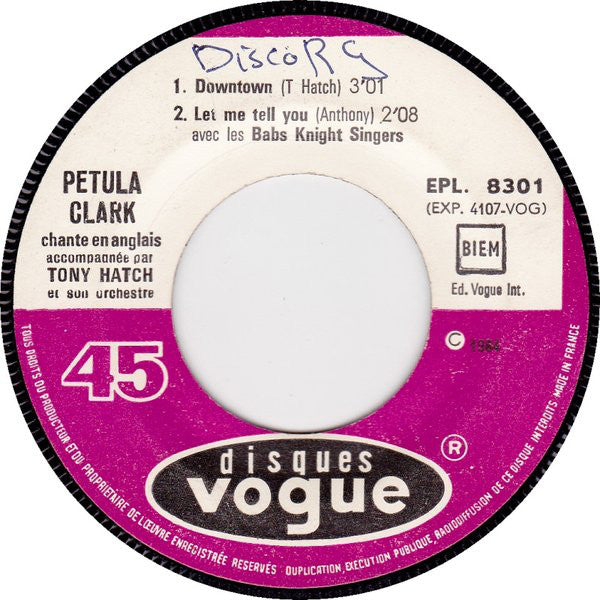 Petula Clark : Chante En Anglais (7", EP)