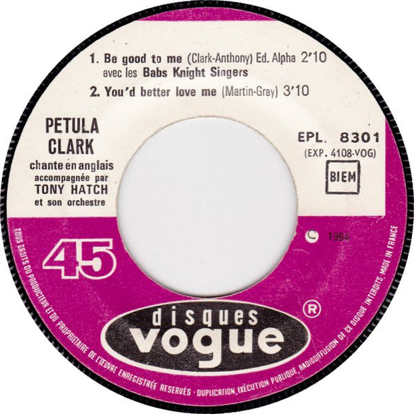 Petula Clark : Chante En Anglais (7", EP)
