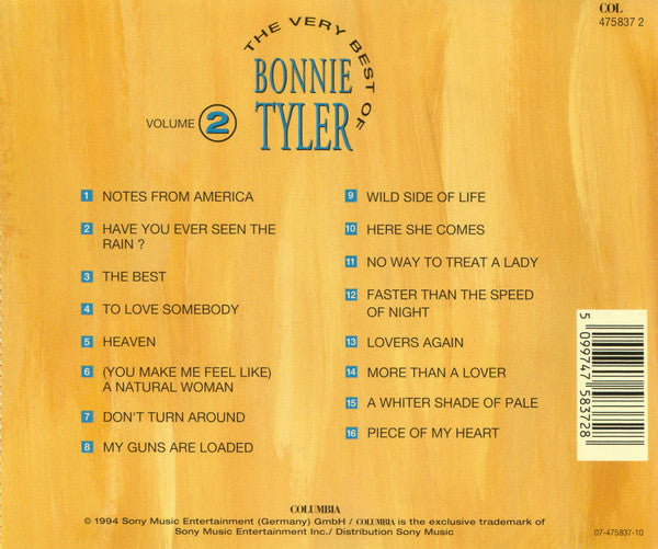 Bonnie Tyler : The Very Best Of Bonnie Tyler (Volume 2) (CD, Comp)